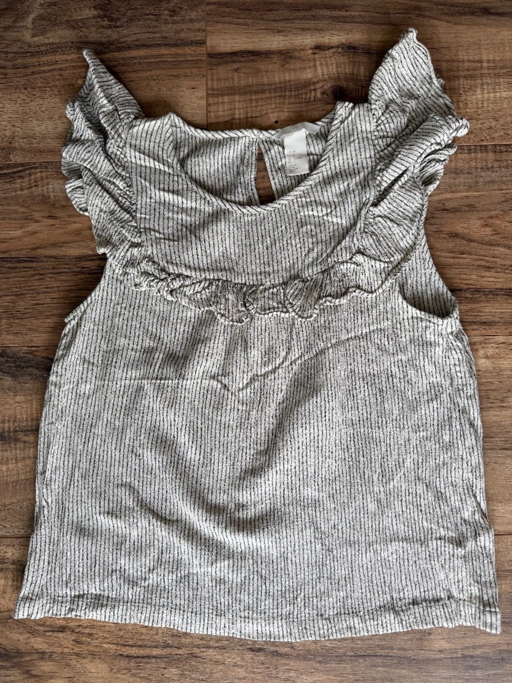 H&M Flutter Sleeve Pin Stripe Tank Top